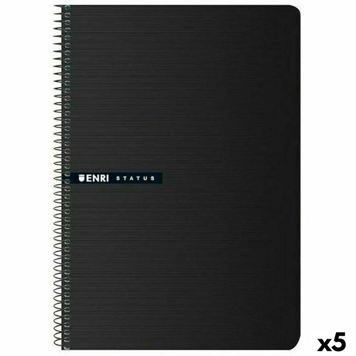 Notebook ENRI Status 100 Frunze A4 Negru (5 Unități)