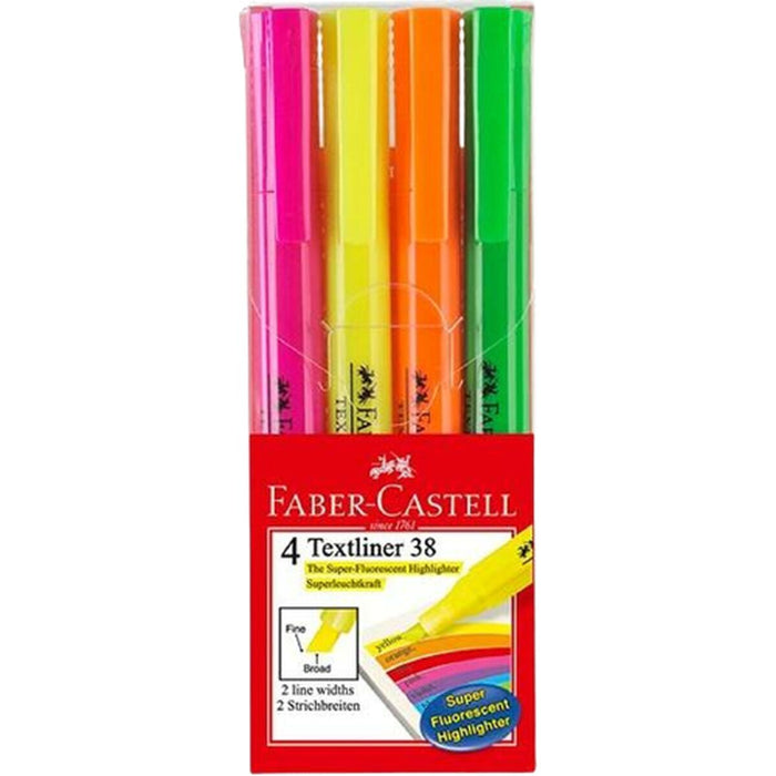 Set de Markere Fosforescente Faber-Castell Textliner 38 10 Unități