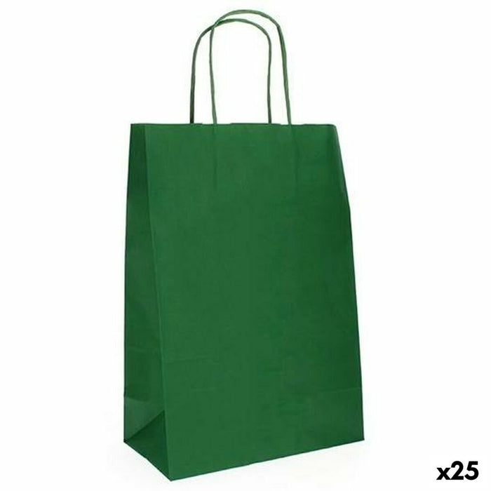 Pungă din Hârtie Fama Verde inchis Cu mânere 31 x 11 x 42 cm (25 Unități)