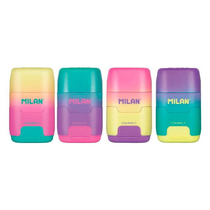 Set Radieră și Ascuțitoare Milan Compact Sunset Multicolor (16 Unități)