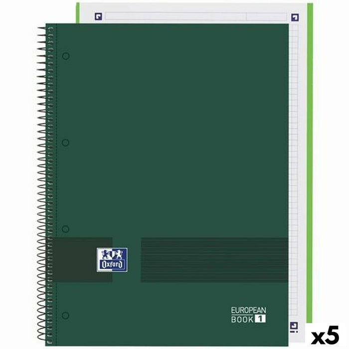 Notebook Oxford European Book Write&Erase Verde militar A4 (5 Unități)