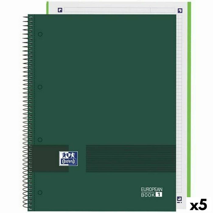 Notebook Oxford European Book Write&Erase Verde militar A4 (5 Unități)