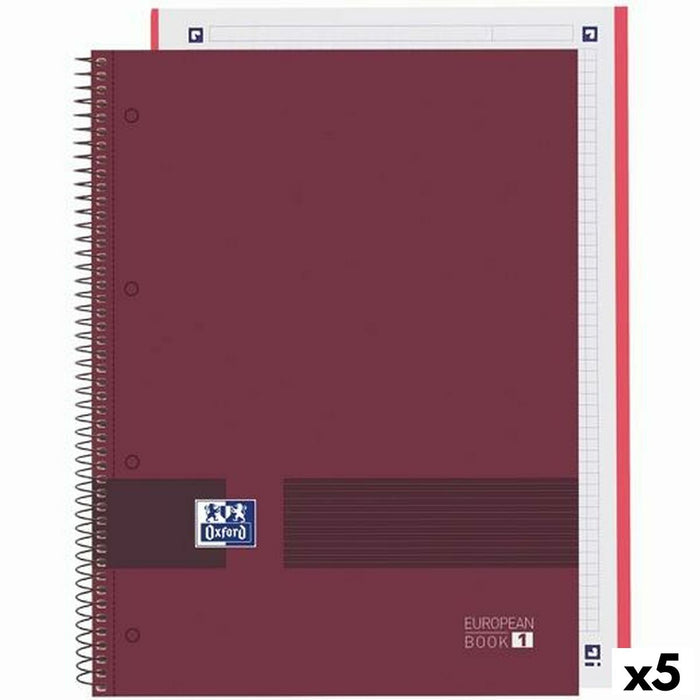 Notebook Oxford European Book Write&Erase Bordo A4 (5 Unități)