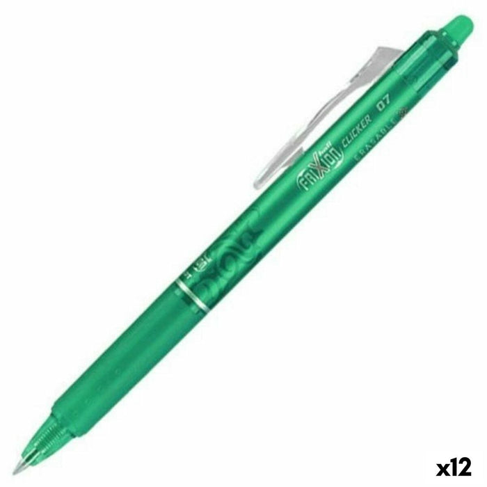 Stilou Pilot Frixion Clicker Cerneală care se șterge Verde 0,4 mm (12 Unități)