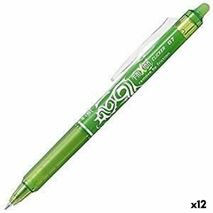 Stilou Pilot Frixion Clicker Cerneală care se șterge Verde 0,4 mm 12 Unități