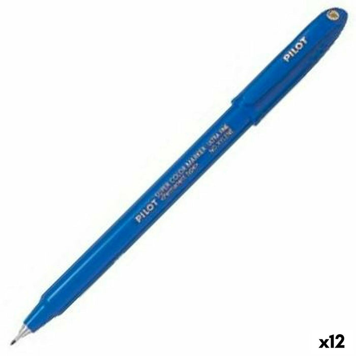 Marker permanent Pilot  SCA-UF Albastru 0,4 mm (12 Unități)