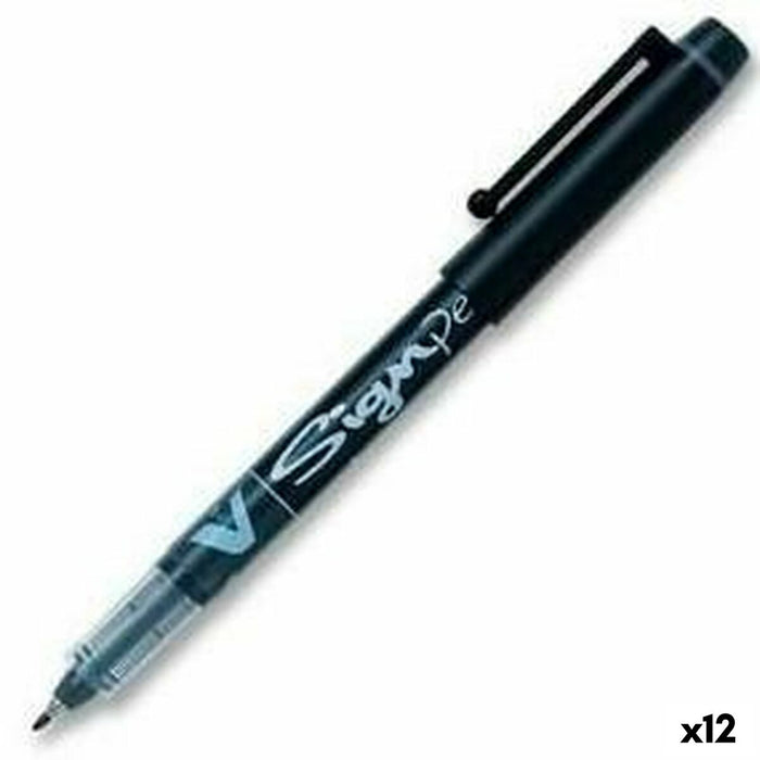Stilou cu cerneală lichidă Pilot V-Sign Negru 0,6 mm (12 Unități)