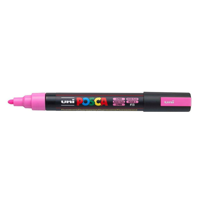 Marker fosforescent POSCA PC-5M Roz (6 Unități)