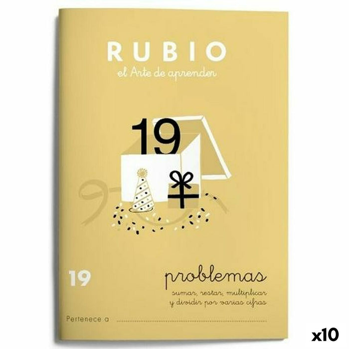 Caiet de matematică Rubio Nº19 A5 Spaniolă 20 Frunze (10 Unități)