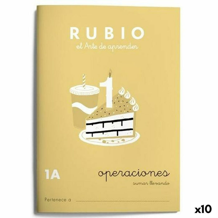 Caiet de matematică Rubio Nº1A A5 Spaniolă 20 Frunze (10 Unități)