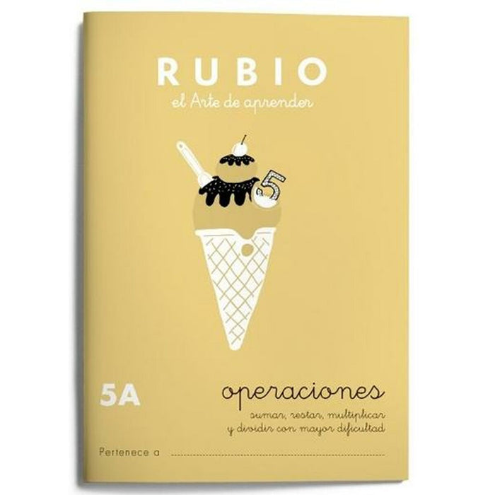 Caiet de matematică Rubio Nº 5A A5 Spaniolă 20 Frunze (10 Unități)