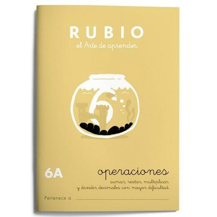 Caiet de matematică Rubio Nº 6A A5 Spaniolă 20 Frunze (10 Unități)