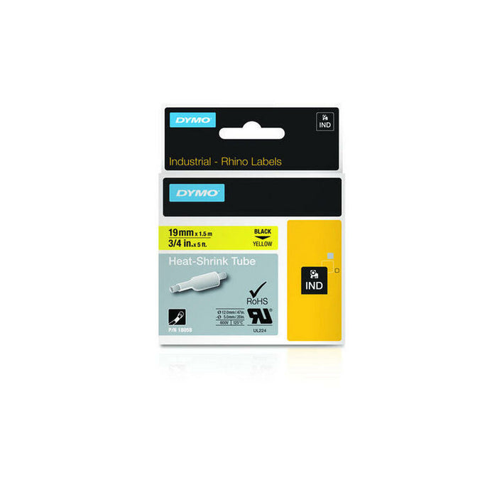 Bandă Laminată pentru Aparate de Etichetat Dymo 19 mm x 1,5 m Negru Galben (5 Unități)