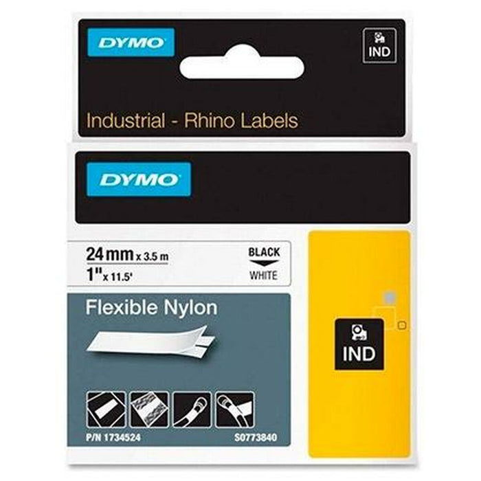 Bandă Laminată pentru Aparate de Etichetat Dymo Rhino Negru Alb (5 Unități)