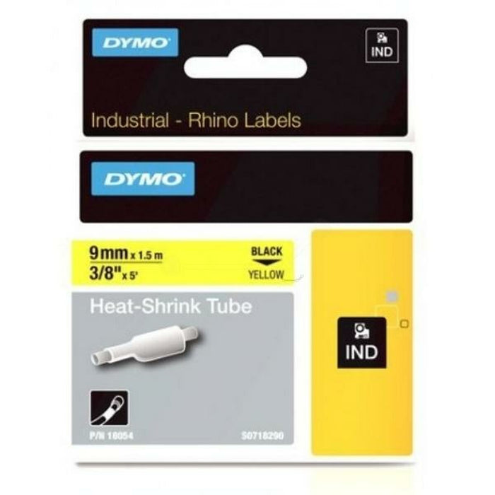 Bandă Laminată pentru Aparate de Etichetat Rhino Dymo ID1-9 Galben Negru 9 x 1,5 mm (5 Unități)