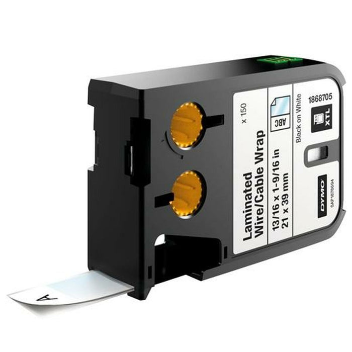 Bandă Laminată pentru Aparate de Etichetat Dymo Rhino 1868705 21 x 39 mm Alb Negru (6 Unități)