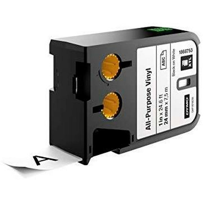 Centură pentru transfer termic Dymo Alb Negru 24 x 7,5 mm Vynils (6 Unități)