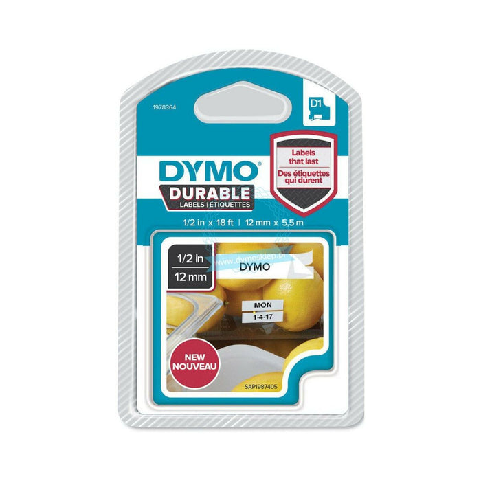 Centură pentru transfer termic Dymo Alb Negru 12 x 5,5 mm (6 Unități)