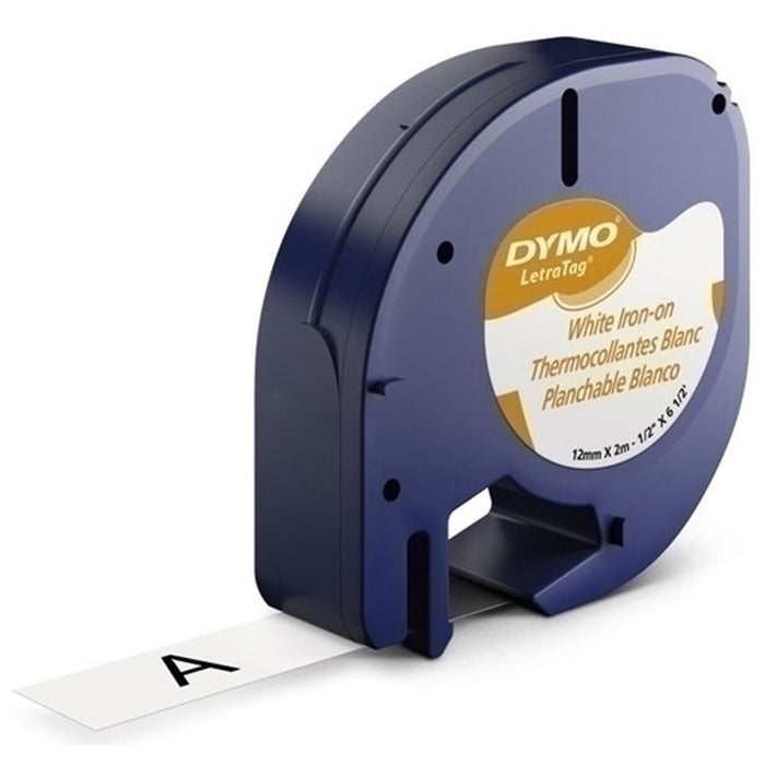 Bandă Laminată pentru Aparate de Etichetat Dymo 18769 12 mm x 2 m Negru Alb Textilă (10 Unități)