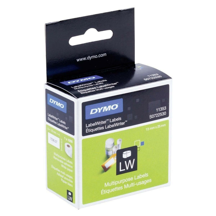 Etichete pentru Imprimantă Dymo Alb Negru 1000 Piese 13 x 25 mm (6 Unități)