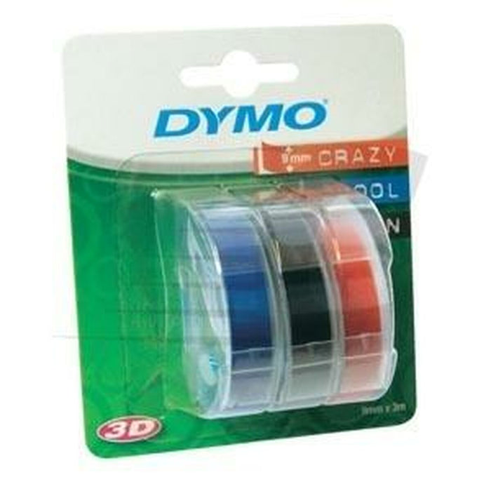 Bandă Laminată pentru Aparate de Etichetat Dymo 9 mm x 3 m Roșu Negru Albastru (5 Unități)