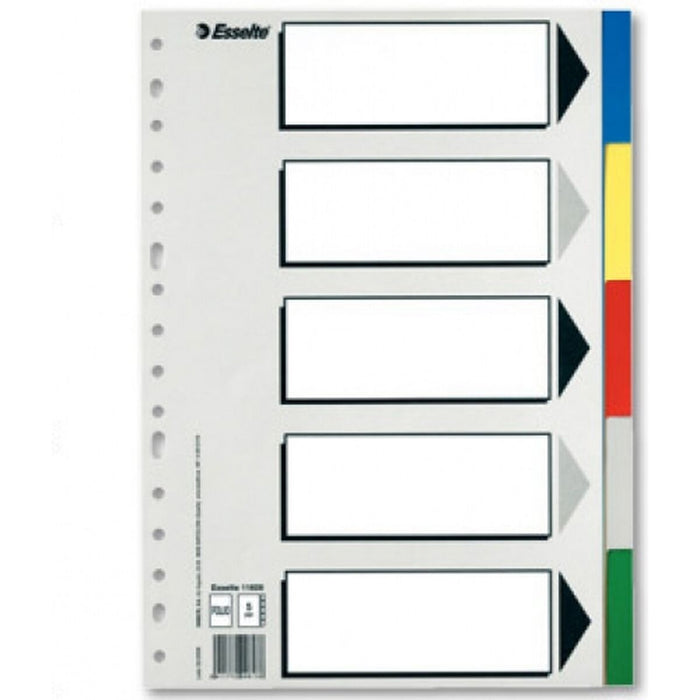 Separatoare Esselte 5 Foi Multicolor Din A4 (100 Unități)
