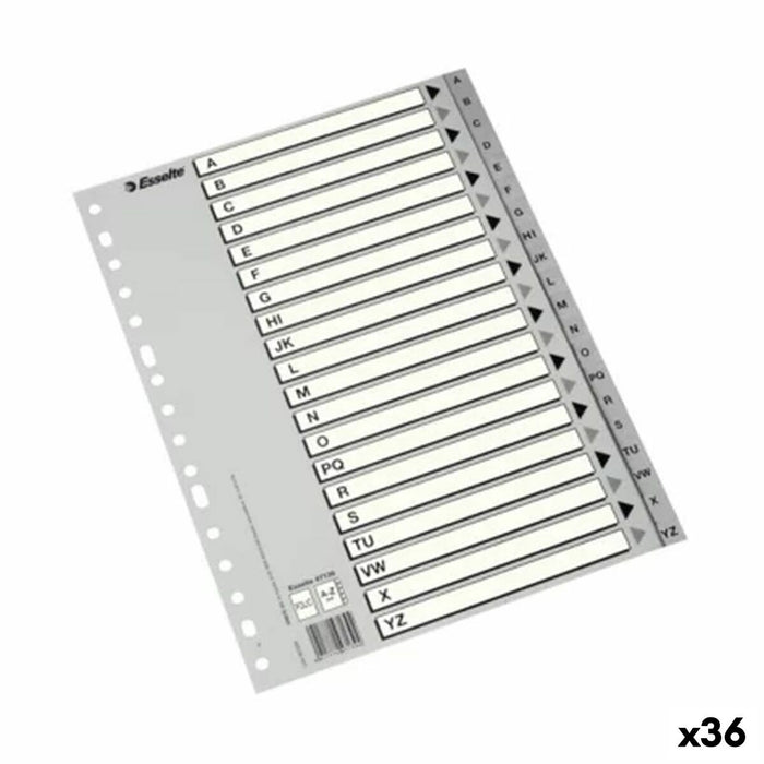 Separatoare Esselte Alfabetul Gri A4 (36 Unități)