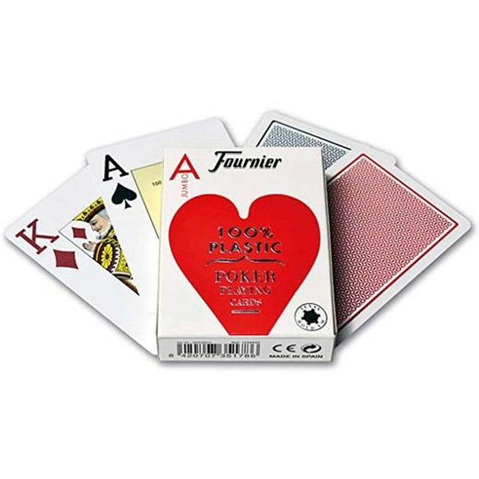Pachet de Cărți de Poker (55 de Cărți) Fournier Plastic 12 Unități (62,5 x 88 mm)