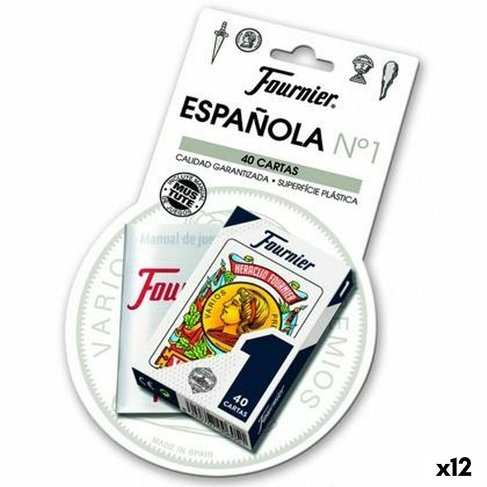 Pachet de Cărți Spaniole (40 de Cărți) Fournier 12 Unități (61,5 x 95 mm)