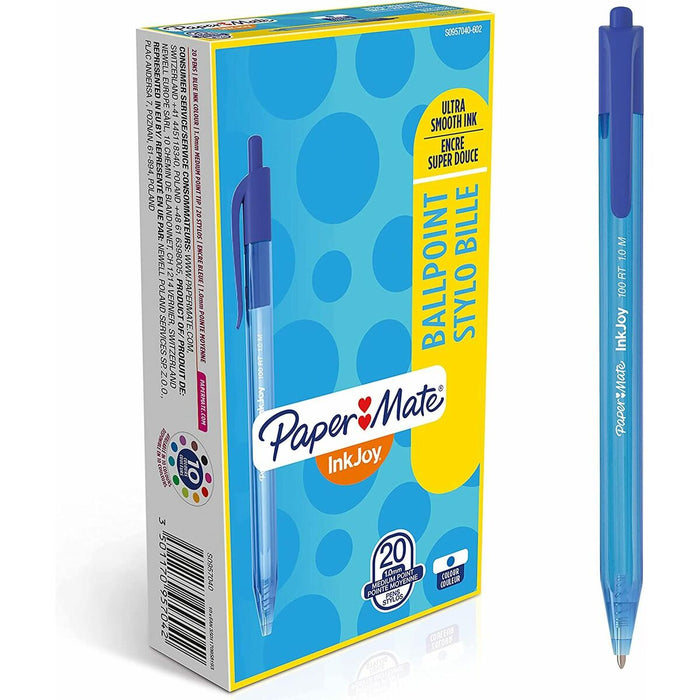 Stilou Paper Mate Inkjoy 20 Piese Albastru 1 mm (36 Unități)