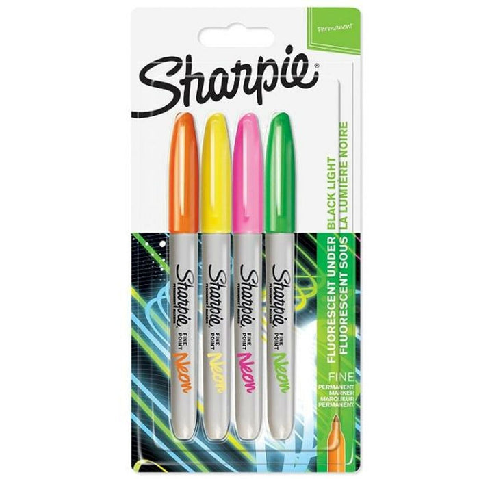 Set de Carioci Sharpie Neon Multicolor 4 Piese 1 mm (12 Unități)