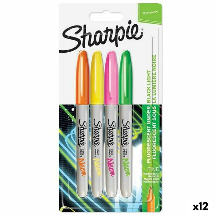 Set de Carioci Sharpie Neon Multicolor 4 Piese 1 mm (12 Unități)