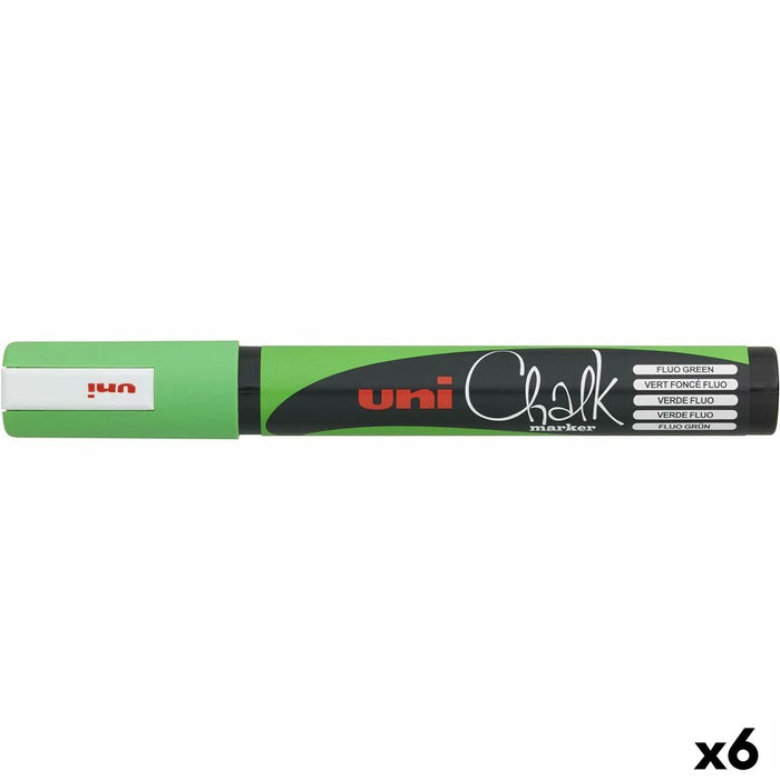 Markere cu cretă lichidă Uni-Ball PWE-5M Verde (6 Piese)