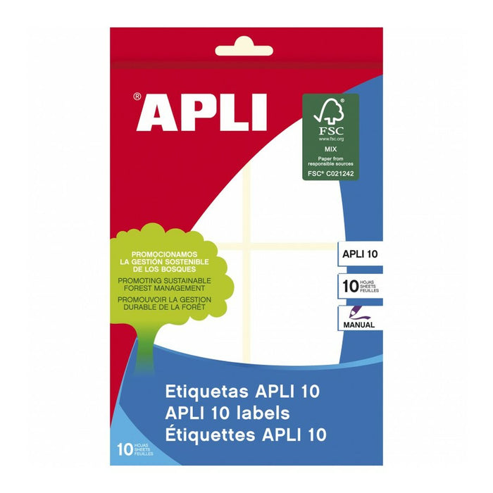 Etichete autoadezive Apli Alb 10 Frunze 50 x 70 mm (10 Unități)