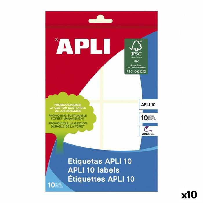 Etichete autoadezive Apli Alb 10 Frunze 50 x 70 mm (10 Unități)