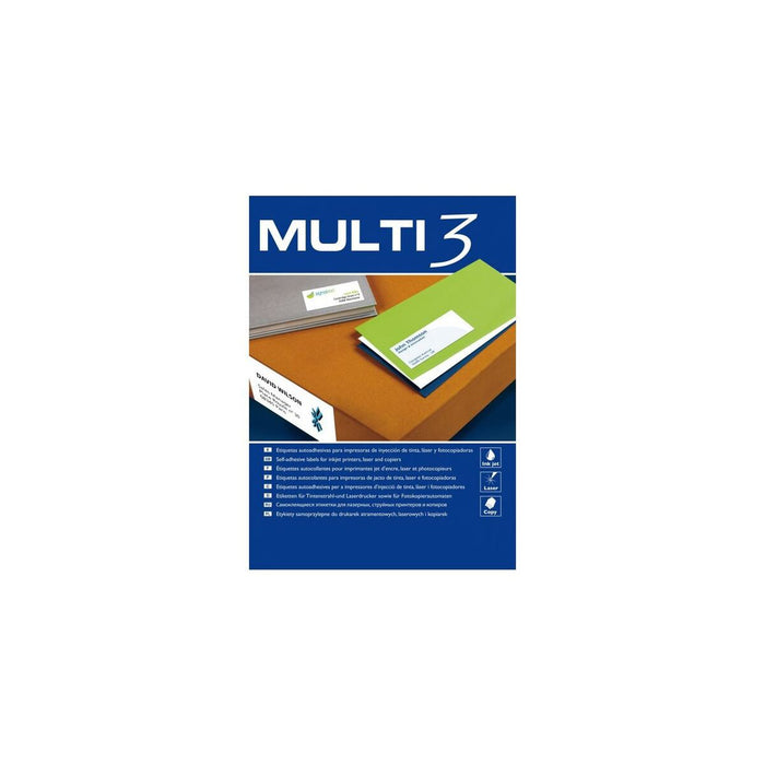Etichete pentru Imprimantă MULTI 3 Inkjet Láser Alb drept 100 Frunze 70 x 33,8 mm (24 Unități)