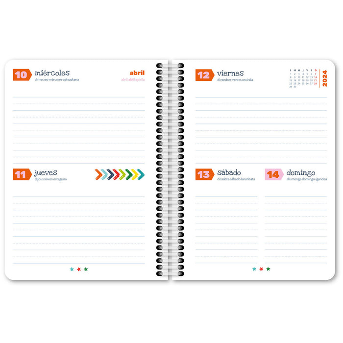 Agendă Centauro Soft Agendă săptămânală Şcoală Multicolor A5 (5 Unități)