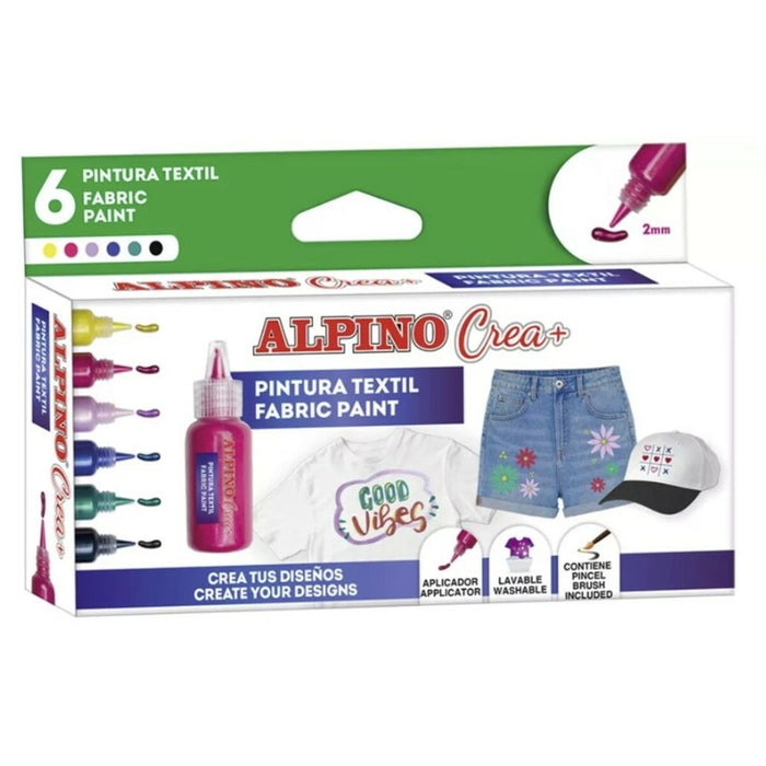 Set de pictură Alpino Fabric Paint Textilă (6 Unități)