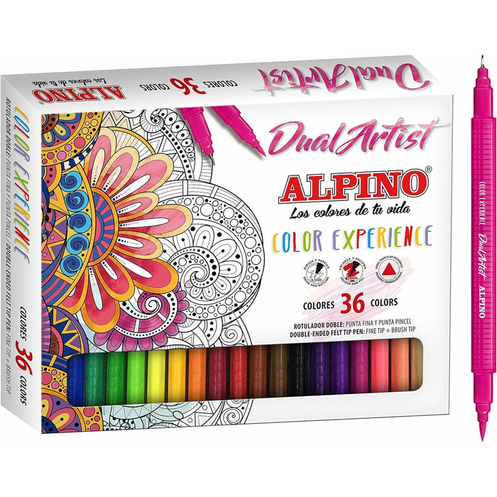 Set de Carioci Alpino Dual Artist Multicolor (8 Unități)