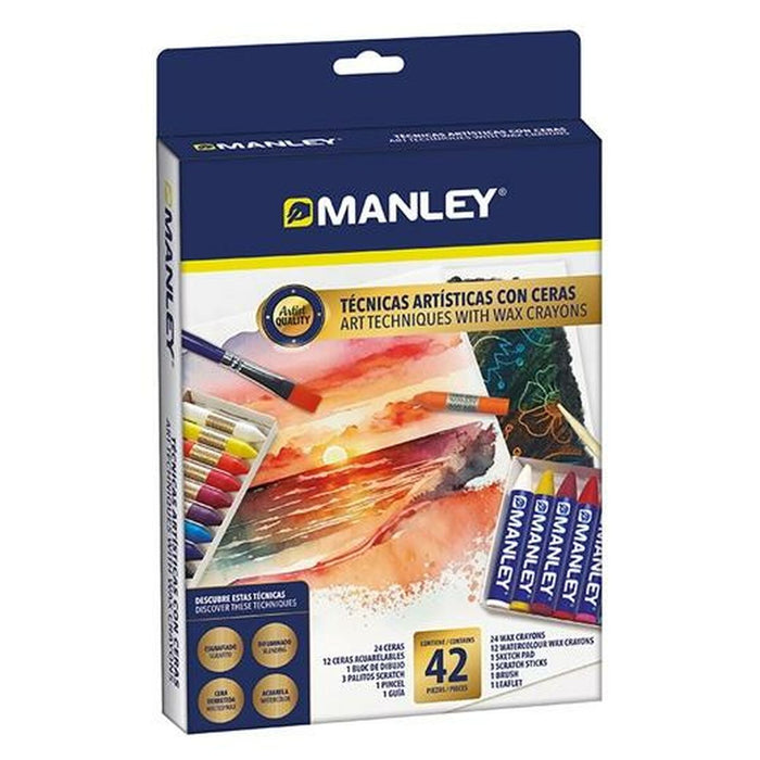 Set de pictură Manley Multicolor Creioane ceară colorate (6 Unități)