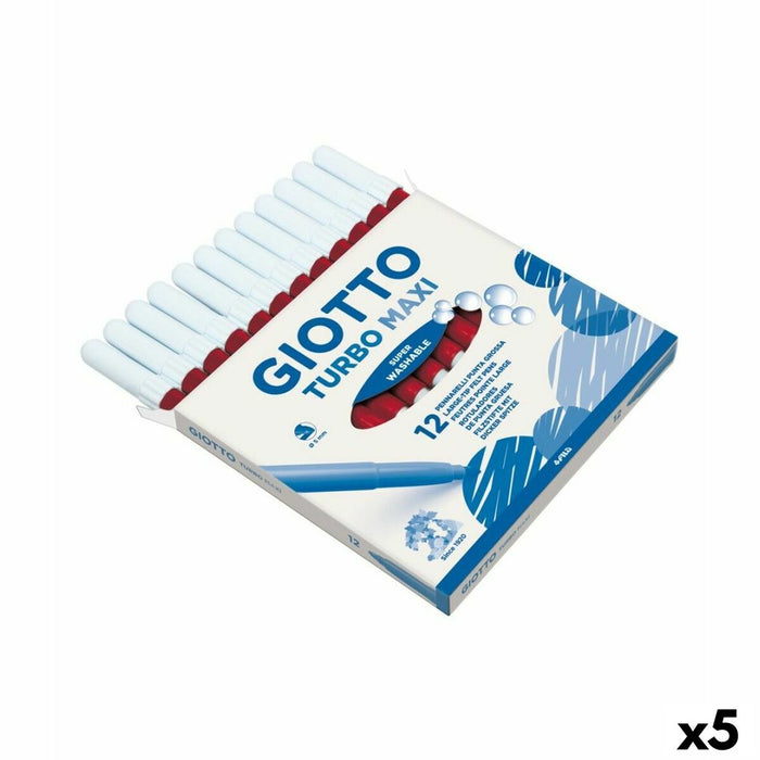 Set de Carioci Giotto Turbo Maxi Roșu (5 Unități)