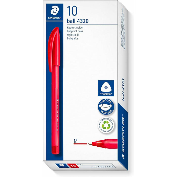 Set de Pixuri Staedtler Ball 4320 Roșu 1 mm (100 Unități)