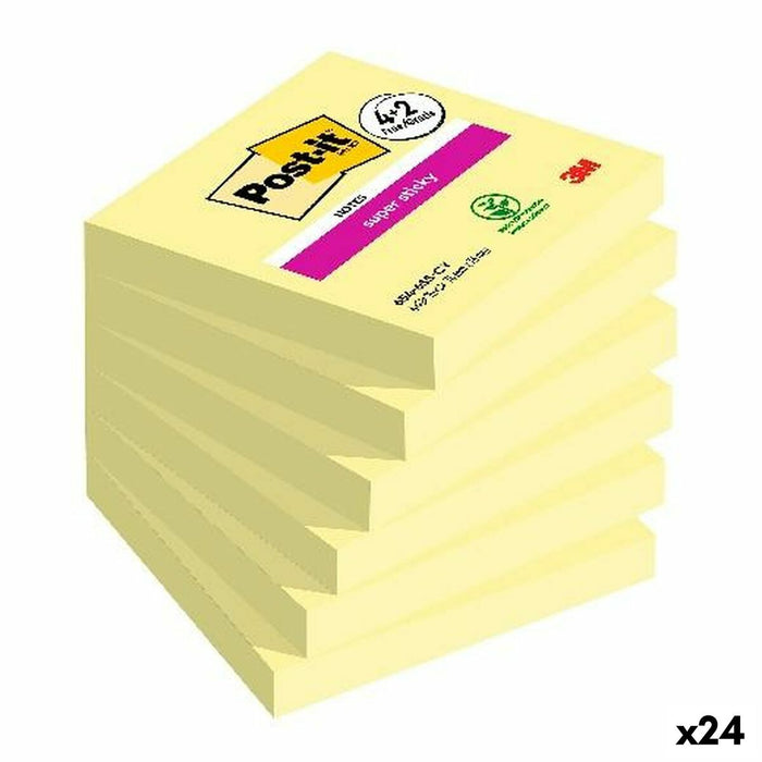 Notițe cu Adeziv Post-it Super Sticky Galben 76 x 76 mm 6 Piese (24 Unități)