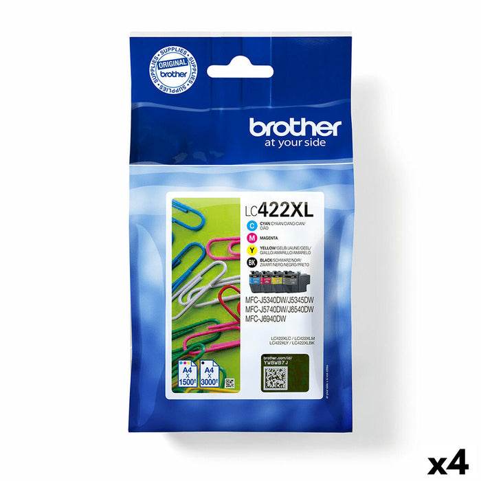Cartuș cu Cerneală Originală Brother LC422XL Negru/Cyan/Magenta/Galben (4 Unități)