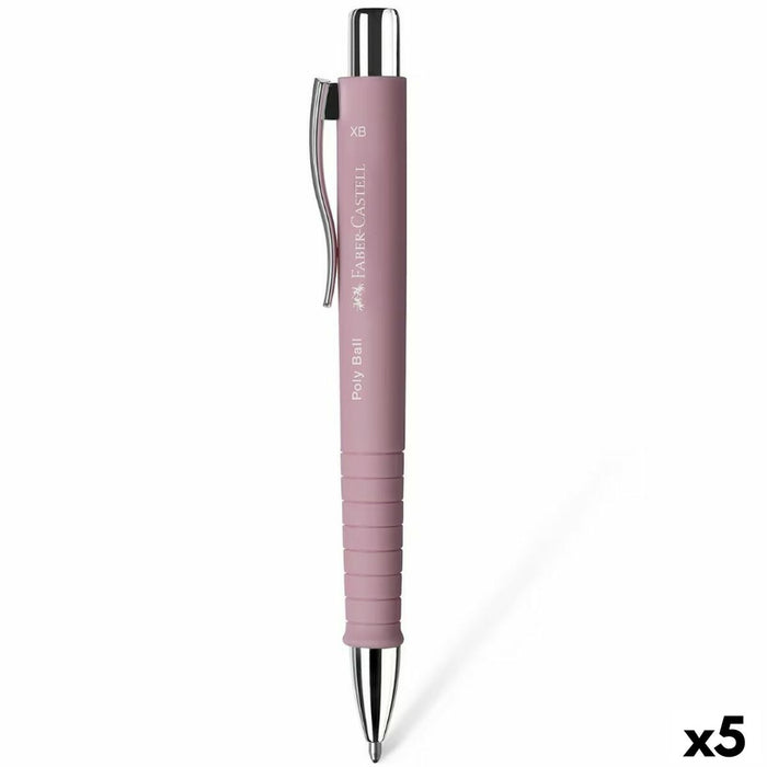 Stilou Faber-Castell Poly Ball XB Roz (5 Unități)