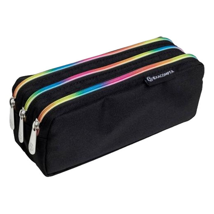 Penar triplu Exacompta Rainbow Negru 22,5 x 8 x 10 cm (6 Unități)
