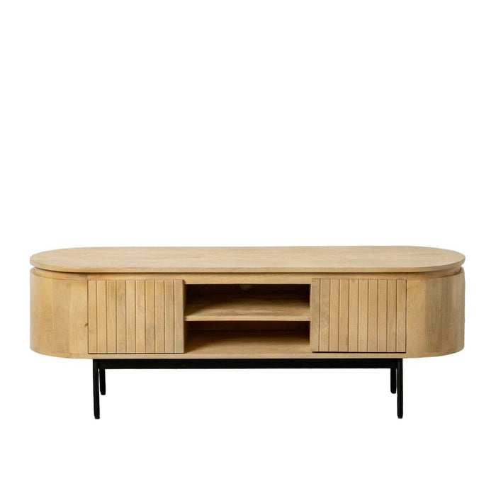 Mobilă TV MONTMARTRE 140 x 40 x 48 cm Natural Negru Lemn Fier