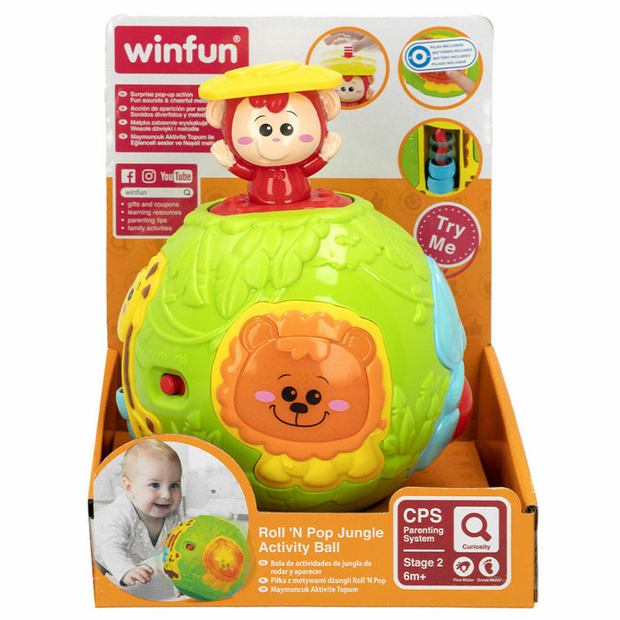 Minge Muzicală Winfun Junglă 14 x 14 x 14 cm (4 Unități)