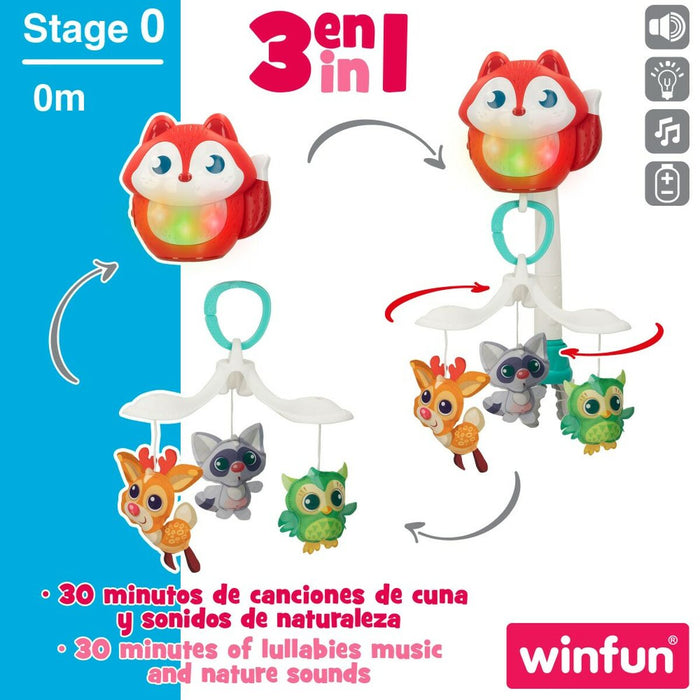 Carusel pentru Pătuț Winfun 3 în 1 animale Plastic 31,5 x 42 x 20 cm (2 Unități)