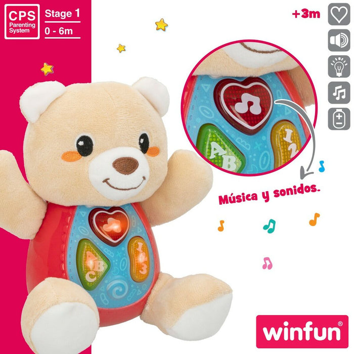 Jucărie de Pluș cu Sunet Winfun Urs 16,5 x 18 x 11,5 cm (12 Unități)